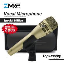 Ksm8c-microfone com fio dinâmico, 2 peças, alta qualidade, edição especial, profissional, para voz ao vivo, karaoke, podcasts, microfone 2024 - compre barato