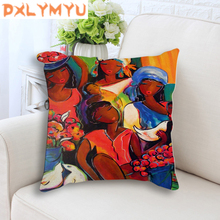 Funda de cojín de estilo africano pintada a mano, 45cm x 45cm, para sofá, decoración del hogar, funda de almohada para cojín 2024 - compra barato