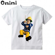 Детская футболка с рисунком пожарного Сэма, Детские отличные повседневные топы с коротким рукавом, Милая футболка для мальчиков и девочек 2024 - купить недорого