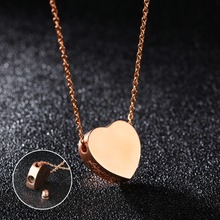 Fate love Rose Gold Stainless Steel Fashion Sweet love heart pendant urn necklace 18'' + 4cm for women Friends Gifts 2024 - buy cheap