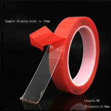 1 pcs 3m PET Red Double Sided Adhesive Tape High Strength Acrylic Gel Transparent No Traces Sticker 10mm 15mm 20mm 2024 - buy cheap