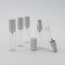 Pulverizador de vidro portátil transparente, 24x10ml, frasco de perfume 10cc, recarregável, atomizador de perfume, recipientes pulverizadores de fragância 2024 - compre barato