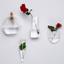 Wall hanging vase home decor clear glass vase hydroponic art design flower pots for sale wholesale aquarium decorate a glass vas 2024 - buy cheap