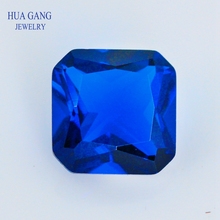 113 # cor azul quadrado octangle forma princesa corte solto contas de vidro pedras preciosas sintéticas para joias tamanho 3x3 1515x15mm 2024 - compre barato