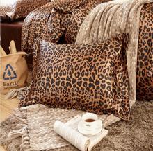 Funda de almohada de imitación de seda con estampado de leopardo, ropa de cama de Color sólido, funda de almohada de sobre rectangular, decorativa para el hogar 2024 - compra barato