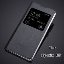 E5 Case Fundas luxury Fashion Protective Phone Bag Skin For sony xperia E5 F3313 F3311 view window flip cover pu leather case 2024 - buy cheap