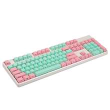 YMDK-teclas de perfil para interruptores MX, color rosa, verde grueso, PBT OEM, estándar ANSI 61 87 104, Teclado mecánico para jugar, 104 teclas 2024 - compra barato