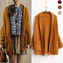 New Autumn Long Sleeve Knitwear With Pocket Female Casual Knitted Sweater Overcoats Cardigans Coats For Women 2024 - buy cheap