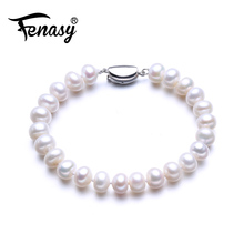 FENASY 8-9/9-10mm Silver 925 classic Bracelet Jewelry High Quality Natural Freshwater Pearl Bracelets For Women birthday gift 2024 - buy cheap