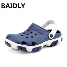 BAIDLY Men Sandals Summer Slippers Shoes Fashion Beach Sandals Casual Flats Slip on Hole Shoes Men Hollow Flats 2024 - buy cheap