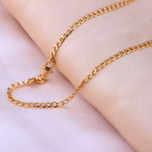 Gold-color Chains Necklace For Men chain length 16/18/20/22/24/26/28/30 inch 2mm Costome Accessories Jewelry wholesale 2024 - buy cheap