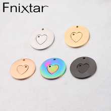 Fnixtar Small Heart Big Hollow Heart Charms Mirror Polished Stainless Steel DIY Charm For Matching  20piece/lot 2024 - compre barato