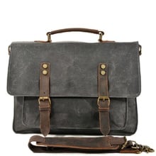 M278 Messenger Bag Waterproof Canvas Leather Unisex Vintage Handbags Large Satchel Shoulder Bags 15" Computer Laptop Briefcase 2024 - buy cheap