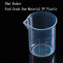 10pcs/lot Capacity 50ml Low Form Beaker Chemistry Laboratory Borosilicate PP Plastic Transparent Beaker Thickened with spout 2024 - buy cheap