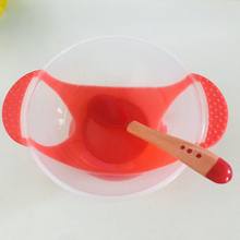 Rosiky Baby sucker bowl Baby Silicone dishes kids feeding training bowl with spoon 2024 - buy cheap
