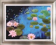 Needlework chinês, diy fita conjuntos de ponto cruz para kit bordado, lago lotus flores bandas bordado parede decoração do presente casamento 2024 - compre barato