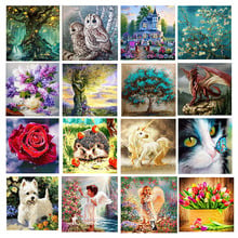 YUMEART 5D DIY Diamond Mosaic Cat and Owl Diamond Painting By Number Cross Stitch Angel and Flower Embroidery Wall Art Crafts 2024 - buy cheap