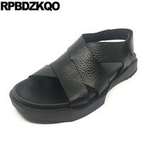 High Quality Breathable Shoes Casual Native Genuine Leather Designer Platform Black Outdoor Strap Men Gladiator Sandals Summer 2024 - buy cheap
