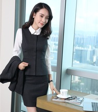 Formal Two Piece Sets Women Business Suits with Skirt and Top Sets Vest Waistcoat Sets Ladies Work Wear Office Uniform Styles 2024 - buy cheap