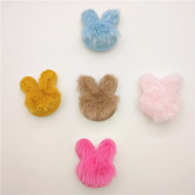 50pcs Plush Patches Rabbit Hair Embellishment Rabbit Head Appliques for Clothing Craft Sewing Supplies DIY Hair Clips Ornament 2024 - buy cheap
