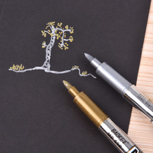 Креативная ручка для рисования, 1 шт., ручка металлического цвета, золотистого и серебряного цвета, 1,5 мм, ручка для рисования, школьные принадлежности, маркер, ручка для рукоделия 2024 - купить недорого