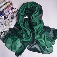 2018 High Quality Fashion Brand Bandana Gradient Colors Silk Scarf Elegant Women Luxury Soft Hijab Shawl Scarves 88X195 CM 2024 - buy cheap