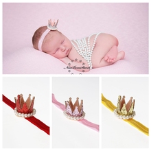 Yundfly-Diadema elástica de Corona de fieltro para bebé, accesorios para el cabello para niñas, Tiara de silicona, para sesión de fotos 2024 - compra barato
