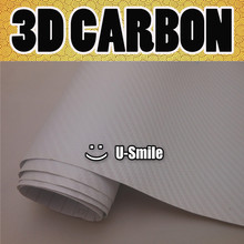 3D SEMI-CLEAR Carbon Fiber Texture Vinyl Wrap Sticker Decal Film Sheet Car Wrapping Size:1.52X30M/Roll 2024 - buy cheap