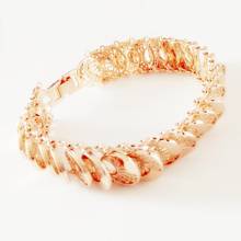 2019 Bracelet Trendy 585 Rose Gold Color Women Jewelry New Fashion 20 CM Long 15 MM Wide Hand Catenary Link Women Bracelets 2024 - buy cheap