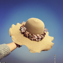 Sombrero de Sol para padres e hijos, sombrero de paja con flores para playa, protección solar, visera ancha, H141 2024 - compra barato