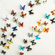3D ПВХ бабочка наклейки на стену домашний Декор наклейки на стену в форме бабочки для детской комнаты ТВ наклейки на стену кухня Дети стикер на стену цветок 2024 - купить недорого