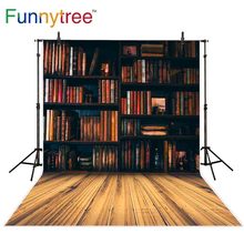 Funnytree fina fotografia de vinil backdrops biblioteca literatura acadêmica antigo vintage fundo para sessões de fotos 2024 - compre barato