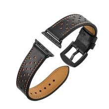 Watch Band Strap For Apple Watch 4 3 2 1 40mm 44mm , VIOTOO Black Orange Genuine Leather WatchStrap Band For Iwatch 38mm 42mm 2024 - buy cheap