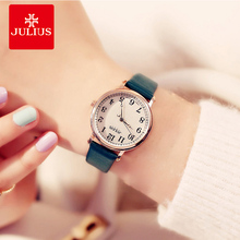 Julios relógio feminino de quartzo, com pulseira de couro, para mulheres, simples, casual, números arábicos 2024 - compre barato