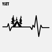 YJZT 16.6CM*7.7CM Fun Camp Eagle Scouts Fishing Heartbeat Vinyl Black/Silver Car Sticker C22-1194 2024 - buy cheap