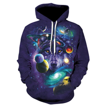 space Galaxy Wolf Hoodie Hoodies Men Women 2018 New Fashion Spring Autumn Pullover Sweatshirts Sweat Homme 3D Tracksuit 2024 - buy cheap