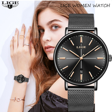 LIGE-reloj de cuarzo para mujer, nuevo accesorio de marca superior de lujo, relojes de pulsera femeninos + caja, 2019 2024 - compra barato