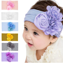 2019 marca niño chico bebé diadema 3D flor elástico turbante cabeza de flor de nueva princesa Accesorios 2024 - compra barato