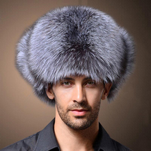 Naiveroo chapéus de inverno para homens, chapéu de pele de raposa falsa de alta qualidade, chapéu de lei feng com abas para orelha, bonés de neve quentes, chapéu grosso russo, boné de bomber 2024 - compre barato