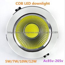 Lámpara de luz LED empotrada con chip COB de nuevo LED muy brillante, foco de techo blanco cálido, 30 Uds., 5W/7w/10w/12w 2024 - compra barato