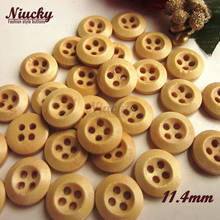 Niucky 11.4mm 7/16" 4 holes Light coffee down side wood shirt buttons for sewing clothing craft decorative materials W0201-011l 2024 - buy cheap