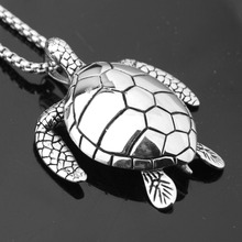 Pingente de tartaruga, cor prata, alta qualidade, caixa grátis, corrente, colar masculino unissex, 24 ", presente de natal, 52mm * 46mm 2024 - compre barato