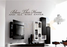 "Bless This Home and all who enter" English Quote Vinyl Wall Art Decal Window Stickers Home Decor 8091 2024 - buy cheap