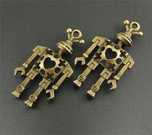 3 pcs Alloy Pendant Jewelry Findings  Antique Bronze 3D Love Heart Robot Charms Double Sided 46x24mm A154 2024 - buy cheap
