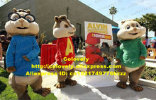 Cool Brown Alvin Simon Theodore Alvin And The Chipmunks Chipmuck Squirrel Chippy Mascot Costume Red Shirt Short Legs No.7517 2024 - buy cheap