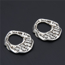 5pcs  Silver Color Words Charms Pendant Letter Hollow Round Shape Jewelry For Necklace Earrings 33x31mm A2925 2024 - buy cheap