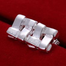 summer style fine silver plated earrings 925-sterling-silver jewelry square stud Earrings for women SE029 2024 - buy cheap