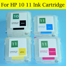 Cartucho de tinta vacío para impresora HP 10, 11, con Chip de reinicio automático, Designjet 100, 110, 70, 10, ps, 20, ps, 50ps, 4 unids/lote 2024 - compra barato