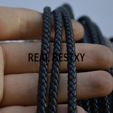 Настоящий BESTXY 5 м/лот 4 мм черный круглый плетеный кожаный шнур для ожерелья, браслета, веревки, нить, шнурок, шнурок для изготовления ювелирных изделий DIY 2024 - купить недорого