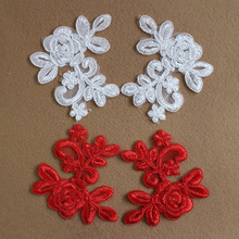 5Pairs/10 Pieces Hot Sale Royal White Red Embroidered Lace Applique Lace Trim Dress DIY Lace Accessories 10.5*8.5cm 2024 - buy cheap